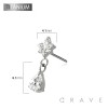 IMPLANT GRADE TITANIUM THREADLESS PUSH IN MARQUISE STARBURST TEAR DROP DANGLE CZ TOP PART